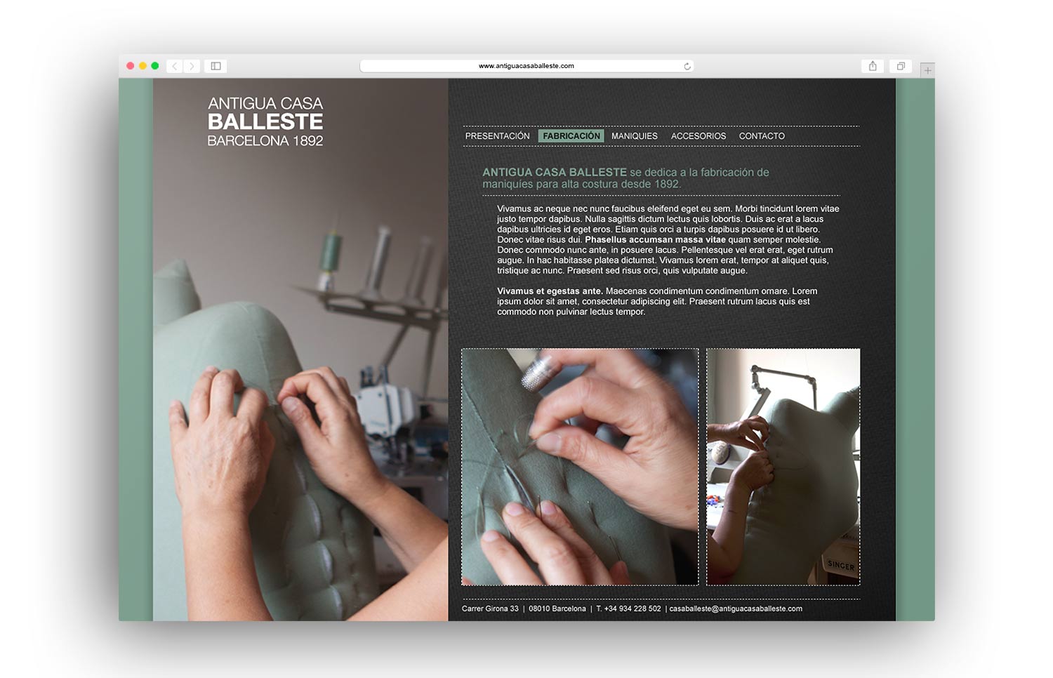 web pages studio barcelona - Diseño web para Antigua Casa Balleste